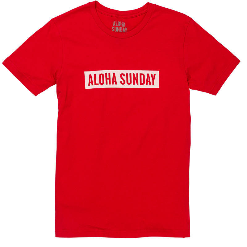 BUMPER WHITE PRINT - RED - ALOHA SUNDAY
