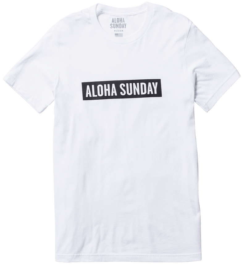 BUMPER BLACK PRINT - WHITE - ALOHA SUNDAY