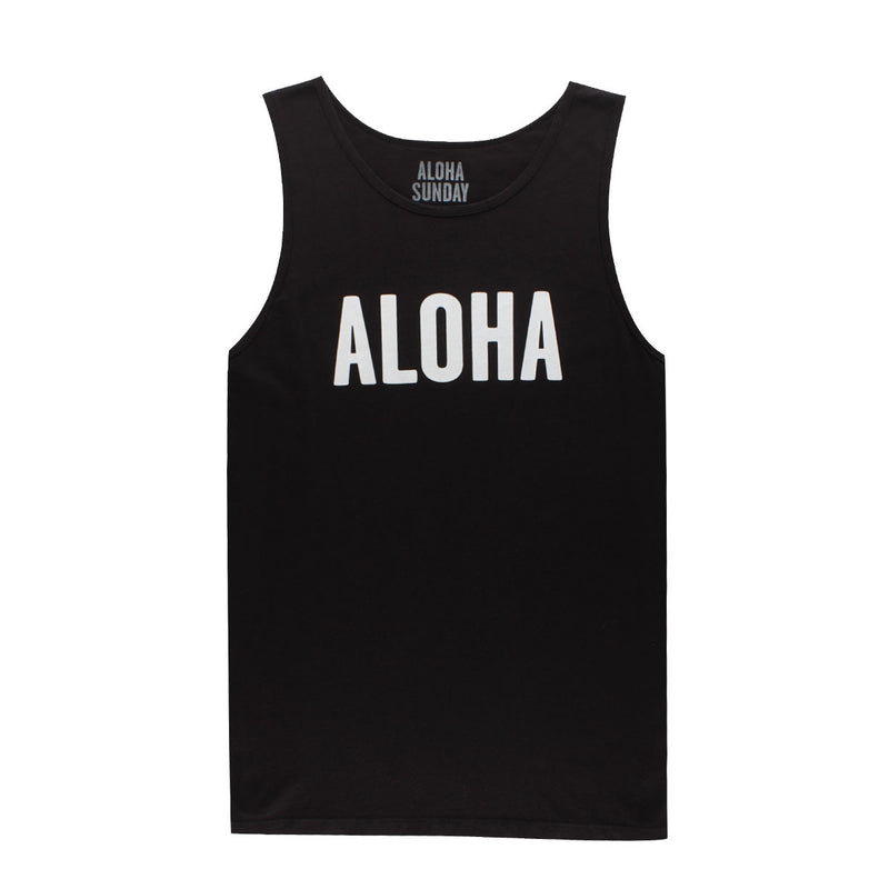 ALOHA TANK - BLACK - ALOHA SUNDAY