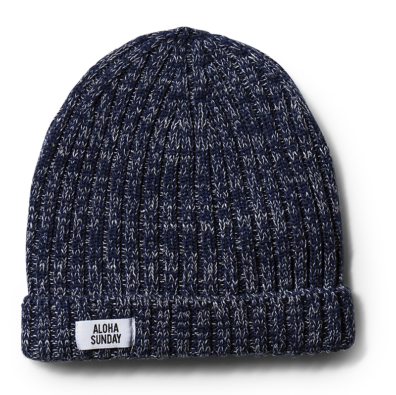 GROOMER BEANIE - MELANGE NAVY - ALOHA SUNDAY