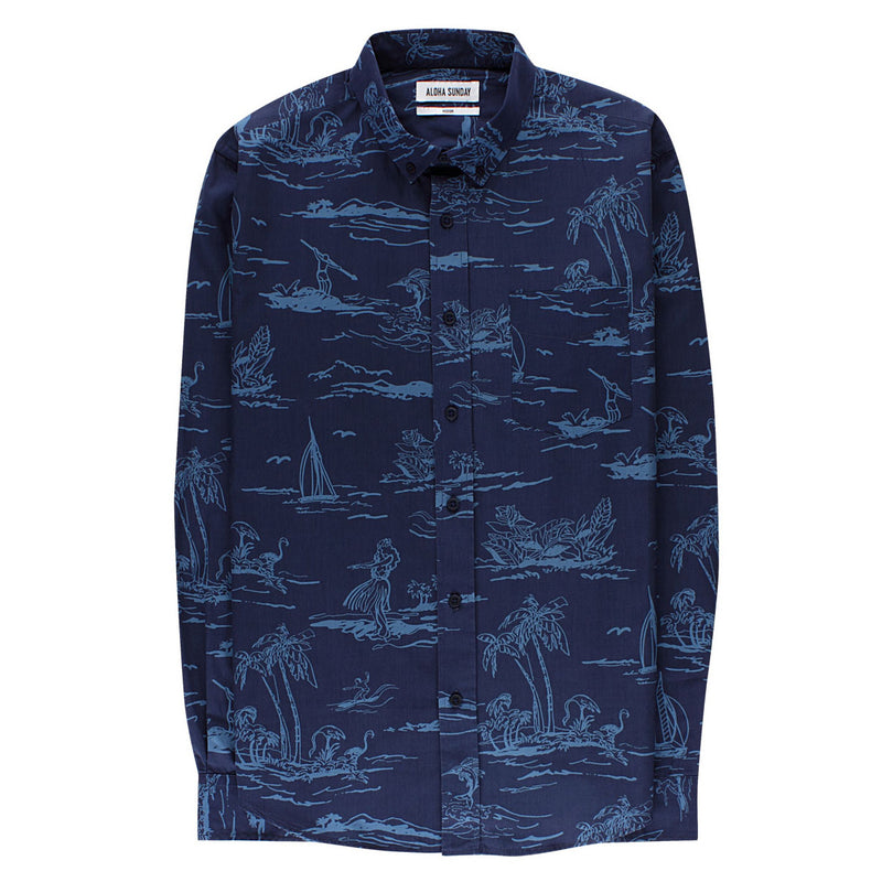 PALM BEACH LONG SLEEVE - INDIGO - ALOHA SUNDAY