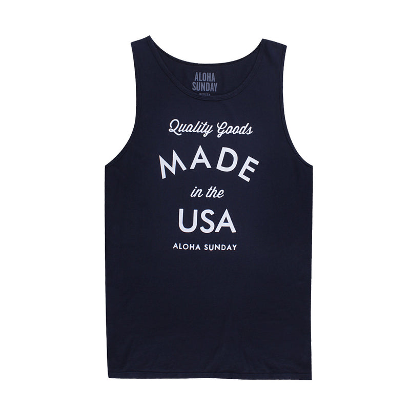 QUALITY TANK - NAVY - ALOHA SUNDAY