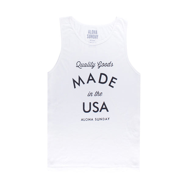 QUALITY TANK - WHITE - ALOHA SUNDAY