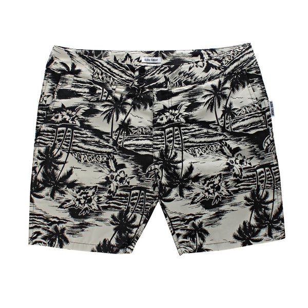 SEA LODGE SWIM SHORT - SAND / BLACK - ALOHA SUNDAY