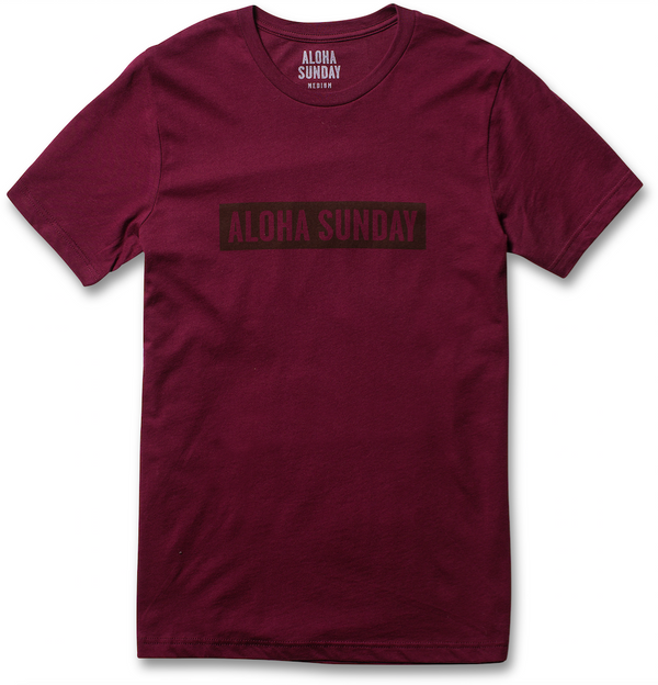 BUMPER BLACK PRINT- MAROON - ALOHA SUNDAY