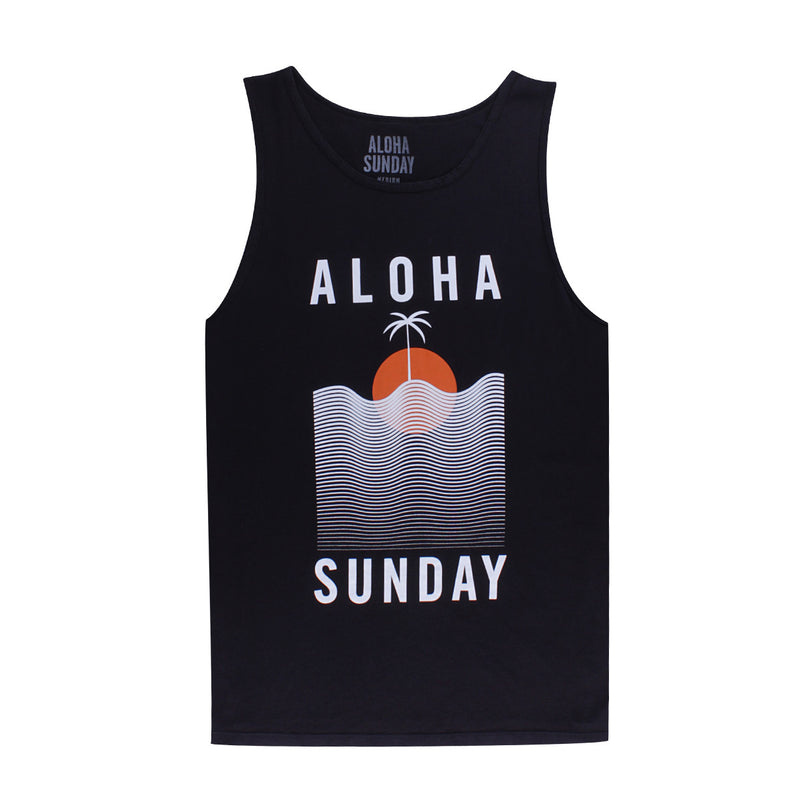 WATERLINE TANK - BLACK - ALOHA SUNDAY