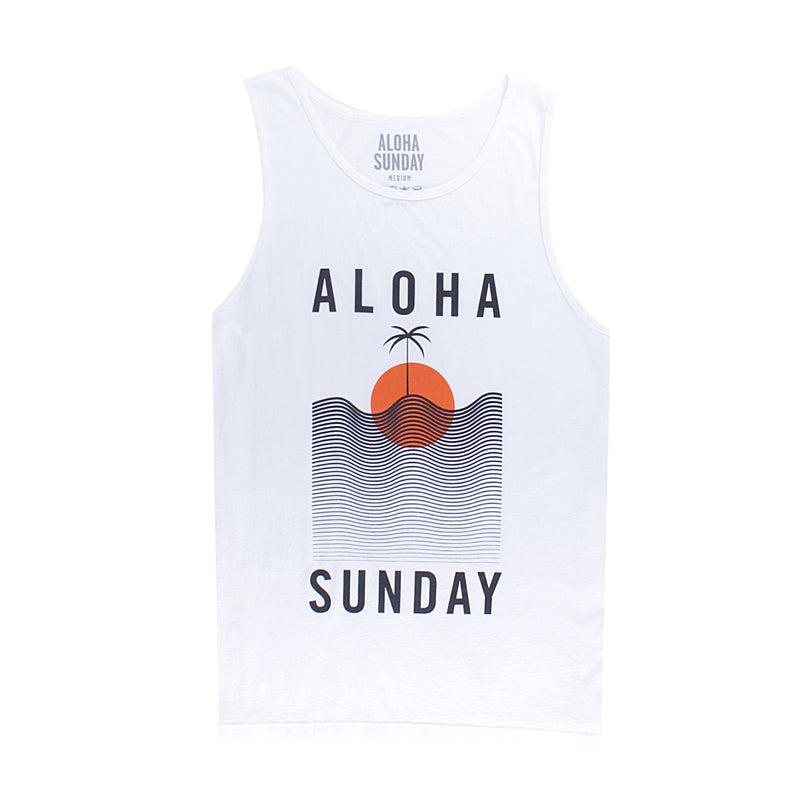 WATERLINE TANK - WHITE - ALOHA SUNDAY