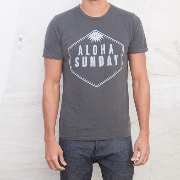 DIAMOND TEE - CHARCOAL - ALOHA SUNDAY